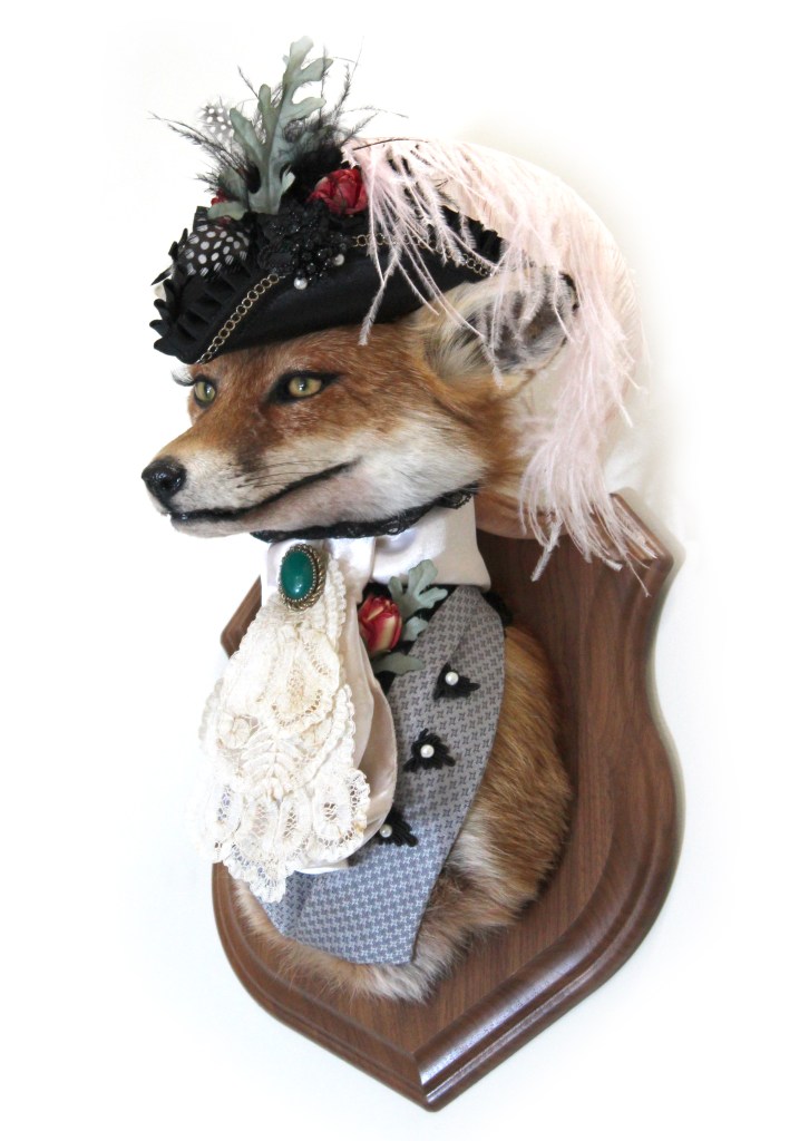 Anthropomorphic Taxidermy Art Fox Lady based on Lady maria Bloodbourne by Lucia Mocnay